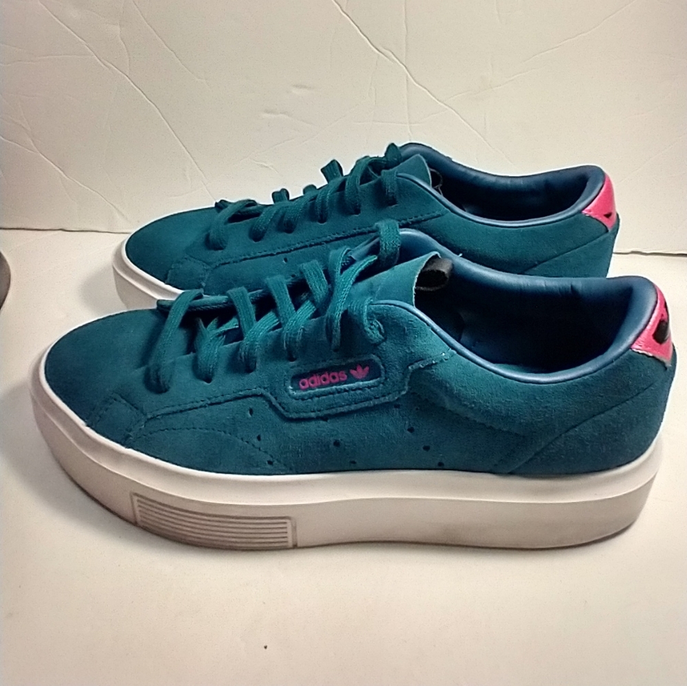 Adidas Originals Sleek Super Suede Sneakers Shoes Women's sz 7.5 - Picture 3 of 11